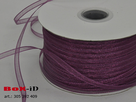 Organza woven edge 409 eggplant 3mm x 50m